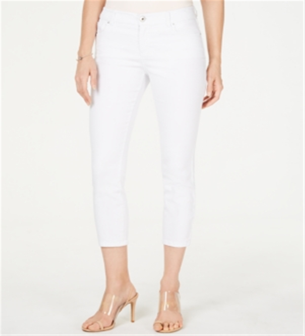 INC International Concepts Women's Skinny Cropped Jeans White Size 16 Petite