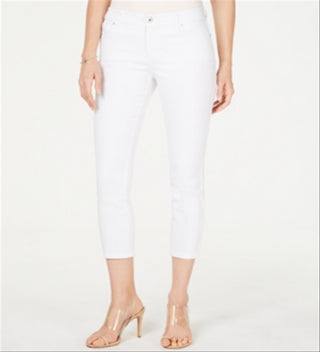 INC International Concepts Women's Skinny Cropped Jeans White Size 16 Petite