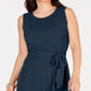 Charter Club Women's Belted Midi Dress Blue Blue Size Petite S