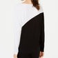 INC International Concepts Women's Long Sleeve Colorblocked Dolman Top Black Size X-Small