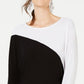 INC International Concepts Women's Long Sleeve Colorblocked Dolman Top Black Size X-Small