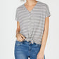 Style & Co Women's Tie Front Top Gray Size Petite X-Small