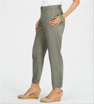 Style & Co Women's Tapered Utility Pants Olive Green Size 6
