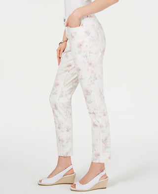 Style & Co Women's Floral Skinny Jeans White Size 6