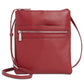 Giani Bernini Women's Triple Zip Pebble Leather Dasher Crossbody Red Size Regular