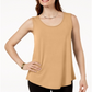 JM Collection Women's Scoop Neck Tank Top Brown Size X-Large