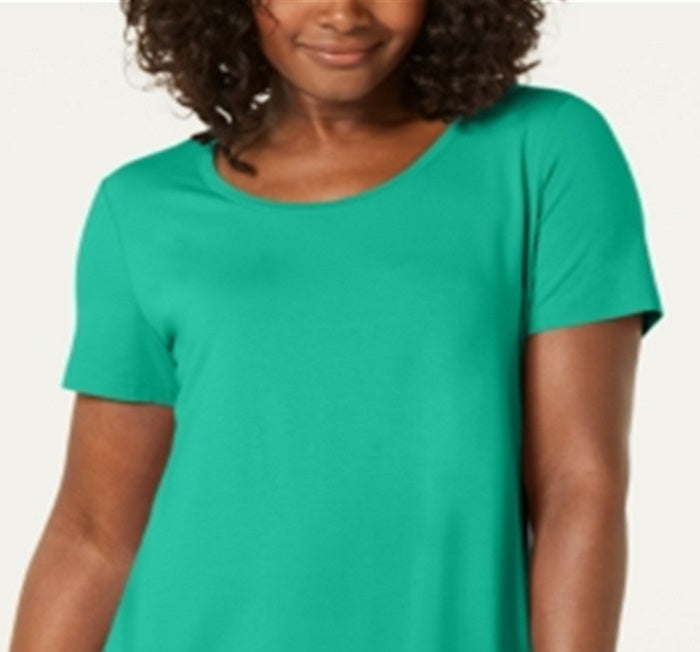 JM Collection Women's Scoop Neck Top Green Size X-Small