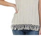 Style & Co Women's Cotton Tassel Sweater Vest Beige Size X-Large