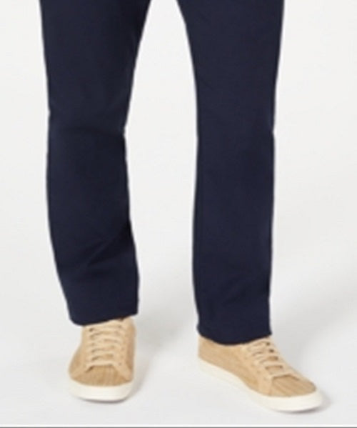 Club Room Men's Straight Leg Chino Stretch Pants Blue Size 36X34