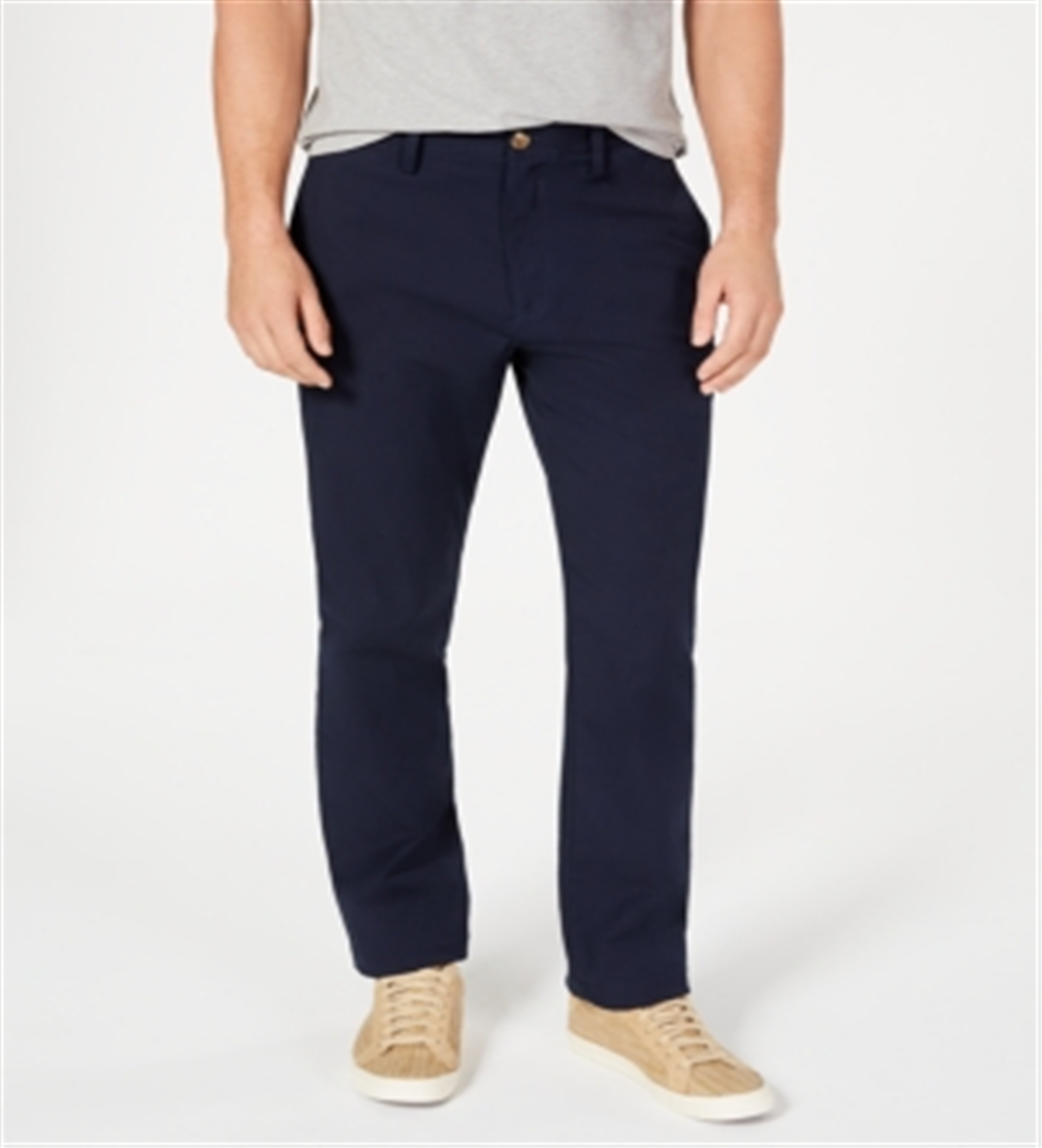 Club Room Men's Straight Leg Chino Stretch Pants Blue Size 36X34