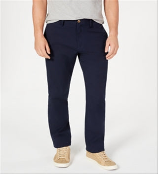 Club Room Men's Straight Leg Chino Stretch Pants Blue Size 36X34