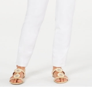 Charter Club Women's Tummy Slimming Straight Leg Jeans White  Size 14