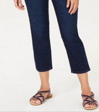 Charter Club Women's Tummy Control Bristol Capri Jeans Blue Size 8