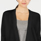 Charter Club Women's Open Front Cardigan Black Size Petite Small
