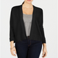 Charter Club Women's Open Front Cardigan Black Size Petite Small