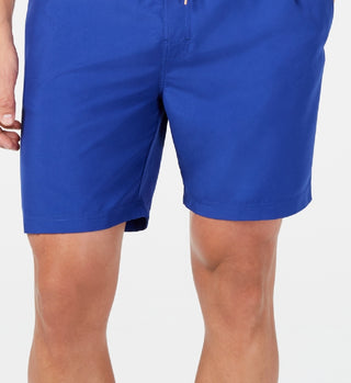 Club Room Men's Quick Dry Performance Solid 7 Swim Trunks Blue