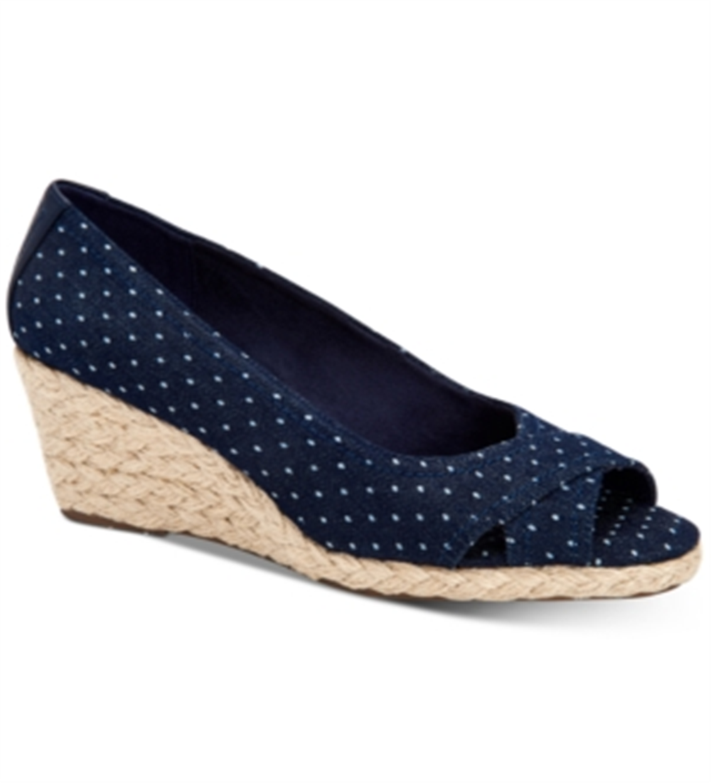 Charter Club Women's Toniie Wedge Sandals Blue Size 9.5