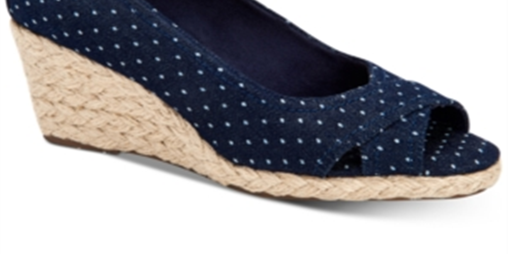 Charter Club Women's Toniie Wedge Sandals Blue Size 9.5