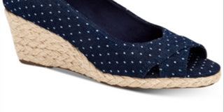 Charter Club Women's Toniie Wedge Sandals Blue Size 9.5