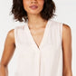 Alfani Women's Pleated Sleeveless V Neck Tank Top Pink Size Medium