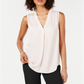 Alfani Women's Pleated Sleeveless V Neck Tank Top Pink Size Medium