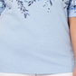 Karen Scott Women's Plus Floral Boatneck T-Shirt Blue Size 0X