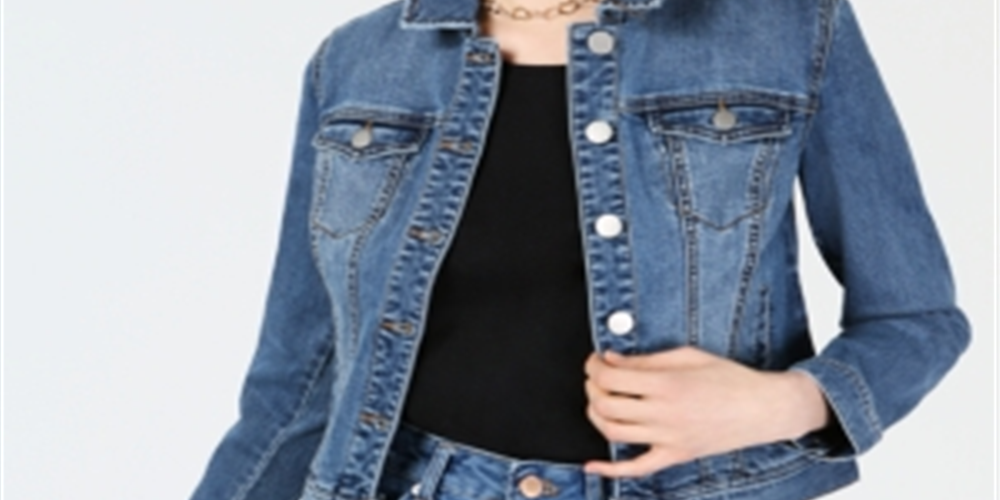 Maison Jules Women's Denim Jacket Blue Size Small