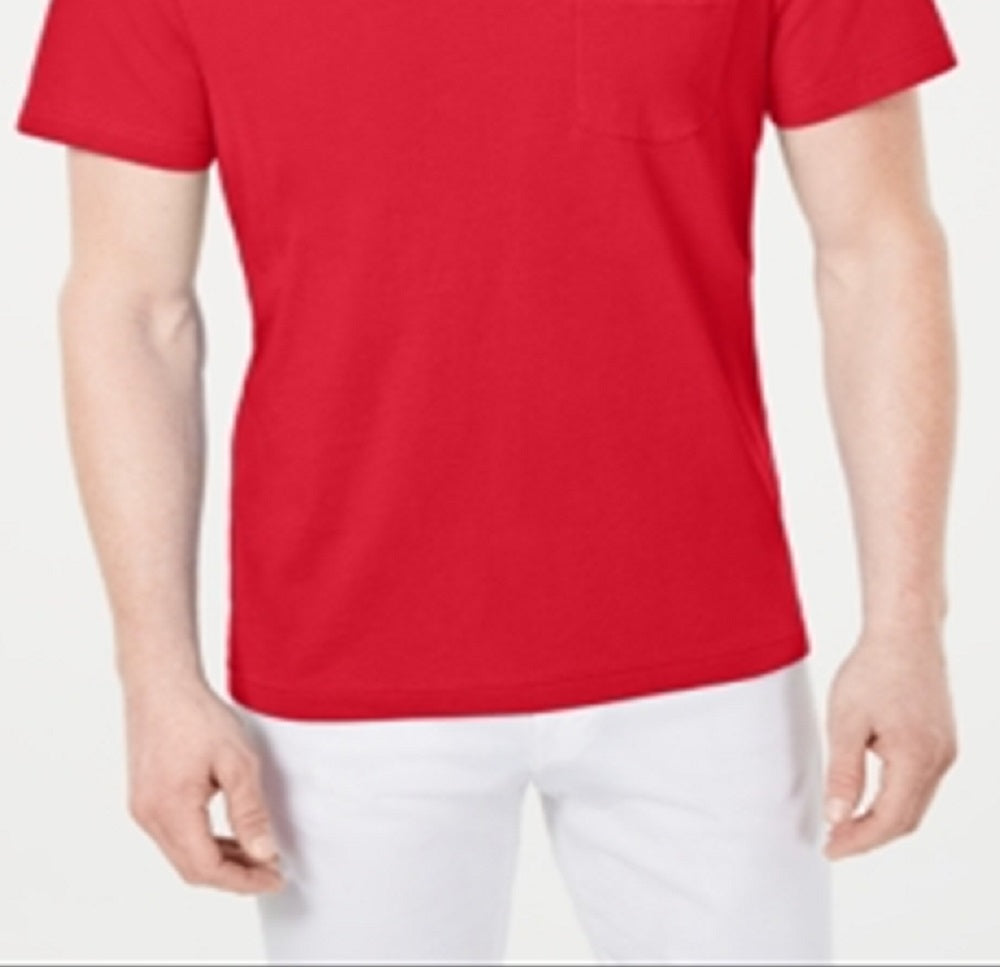Club Room Men's Pocket Short Sleeve T-Shirt Red Size XXX-Large
