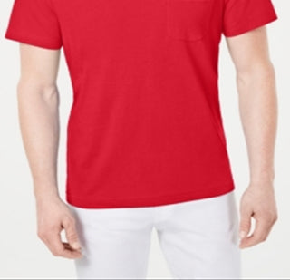 Club Room Men's Pocket Short Sleeve T-Shirt Red Size XXX-Large