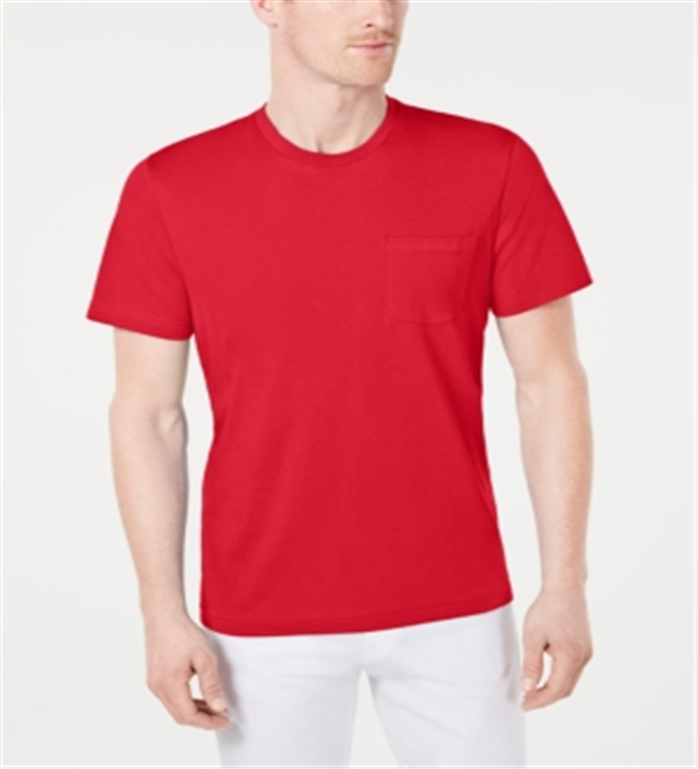 Club Room Men's Pocket Short Sleeve T-Shirt Red Size XXX-Large