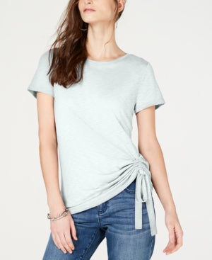 INC International Concepts Women's Ruched T-Shirt White Size X-Small
