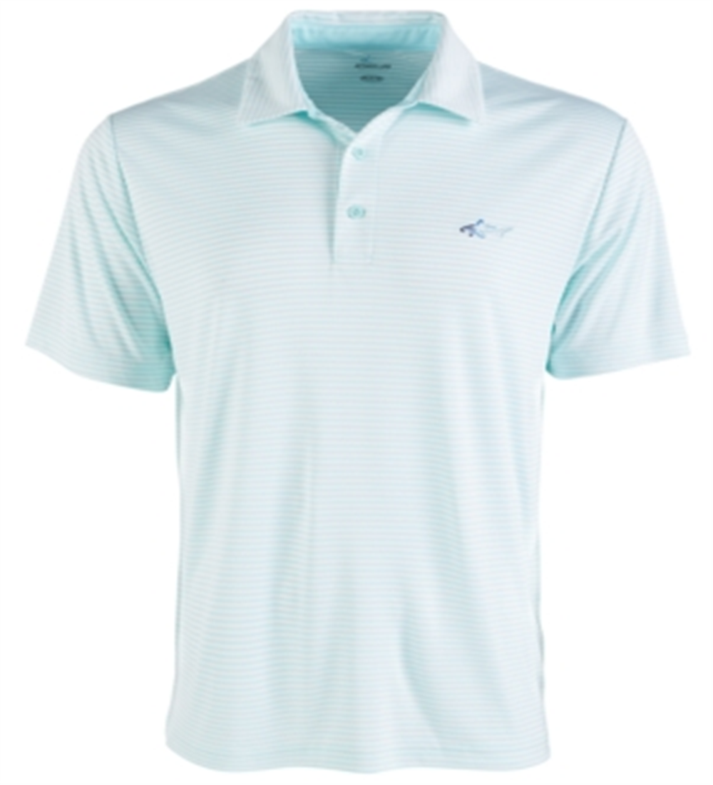 Greg Norman Men's Polo Rugby Pinstriped Feeder Shirt Blue Size Large