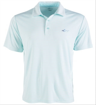 Greg Norman Men's Polo Rugby Pinstriped Feeder Shirt Blue Size Large