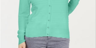 Charter Club Women's Textured Cardigan Blue Size Small