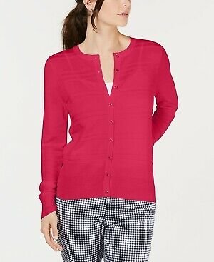 Charter Club Women's Textured Cardigan Pink Size Large