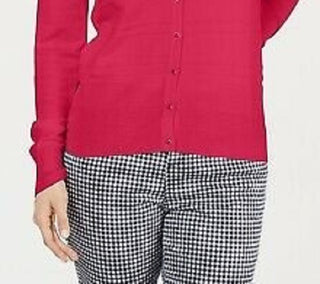 Charter Club Women's Textured Cardigan Pink Size Large