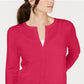 Charter Club Women's Textured Cardigan Pink Size XX-Large