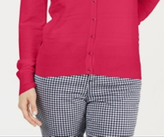Charter Club Women's Textured Cardigan Pink Size XX-Large