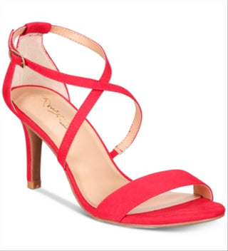 Thalia Sodi Women's Darria2 Fabric Open Toe Formal T-Strap Sandals Red Size 8.5 M