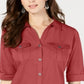 Style & Co Women's Utility Shirt Red Size X-Small