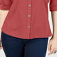Style & Co Women's Utility Shirt Red Size X-Small