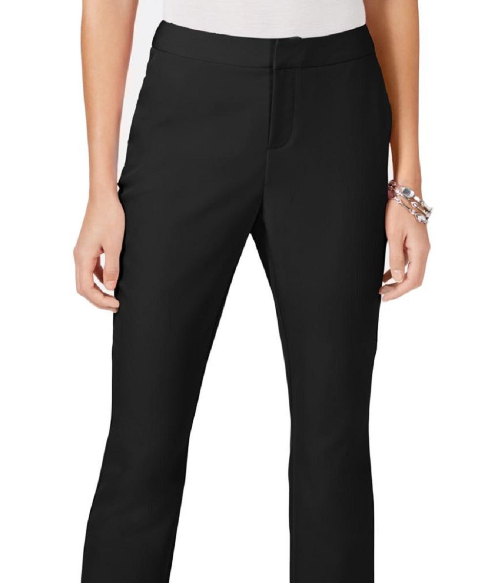 INC International Concepts Women's Ankle Straight Leg Pants Black Size 0