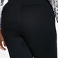 INC International Concepts Women's Skinny Pull On Ponte Pants Black Size 16W