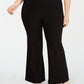 INC International Concepts Women's Mid Rise Flare Casual Wide Leg Pants Black Size 20W