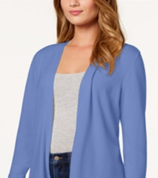 Charter Club Women's Open Front Cardigan Blue Size Medium