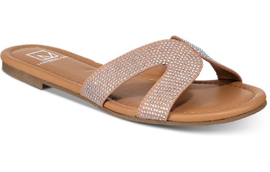 Material Girl Women's Acelina Fabric Open Toe Casual Slide Pink Size 8 M
