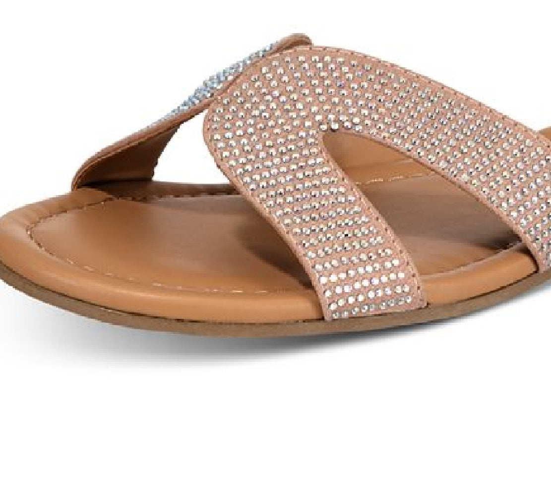 Material Girl Women's Acelina Fabric Open Toe Casual Slide Pink Size 8 M