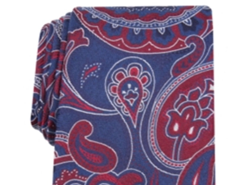 Tasso Elba Men's Lyle Silk Blend Embroidered Neck Tie Red Size Regular