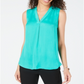 Alfani Women's Sleeveless V Neck Top Green Size Small