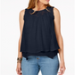 Style & Co Men's Layered Hem Lace Trim Top Blue Size Petite L